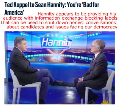 ted koppel tells hannity he's bad for america fox news hannity bad for america ted koppel